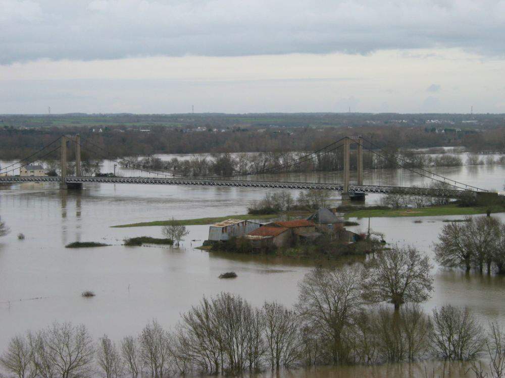 Paysage de Loire en crue hiver 2004, Saint-Florent-le-Vieil © GIP Loire Estuaire
